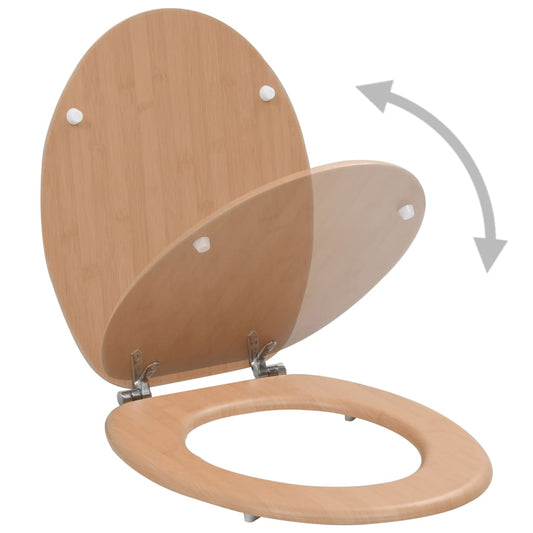 WC Toilet Seat with Lid MDF Bamboo Design WC Toilet Seat with Lid MDF Bamboo Design