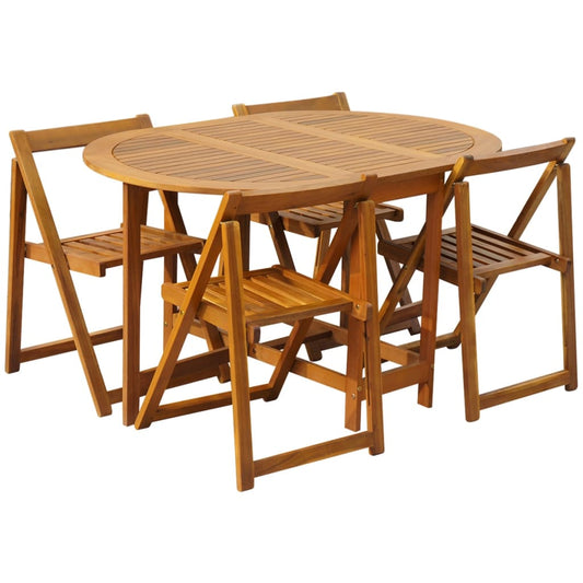 5 Piece Folding Outdoor Dining Set Solid Acacia Wood 5 Piece Folding Outdoor Dining Set Solid Acacia Wood