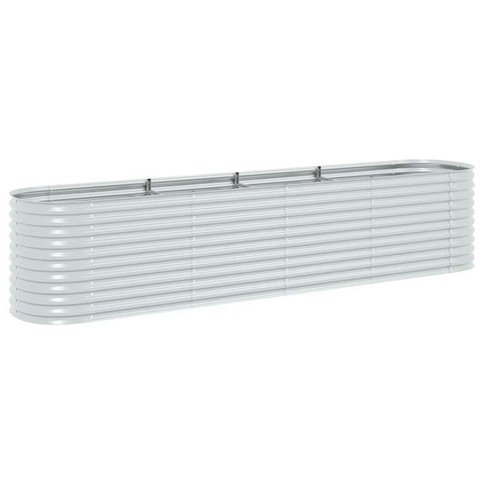 Garden Raised Bed 400x80x81 cm Galvanised Steel Silver Garden Raised Bed 400x80x81 cm Galvanised Steel Silver