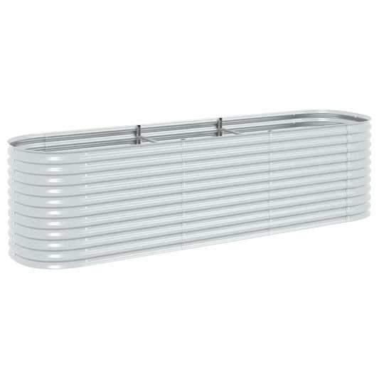 Garden Raised Bed 320x80x81 cm Galvanised Steel Silver Garden Raised Bed 320x80x81 cm Galvanised Steel Silver
