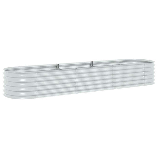 Garden Raised Bed 320x80x44 cm Galvanised Steel Silver Garden Raised Bed 320x80x44 cm Galvanised Steel Silver