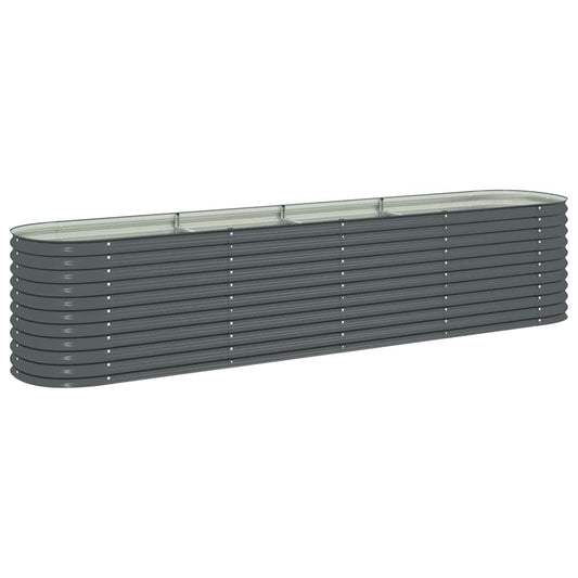 Garden Raised Bed 400x80x81 cm Galvanised Steel Grey Garden Raised Bed 400x80x81 cm Galvanised Steel Grey