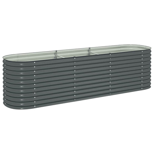 Garden Raised Bed | Grey | Galvanised Steel | 320x80x81 cm Garden Raised Bed | Grey | Galvanised Steel | 320x80x81 cm
