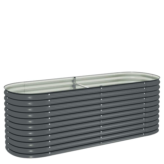 Garden Raised Bed 240x80x81 cm Galvanised Steel Grey Garden Raised Bed 240x80x81 cm Galvanised Steel Grey