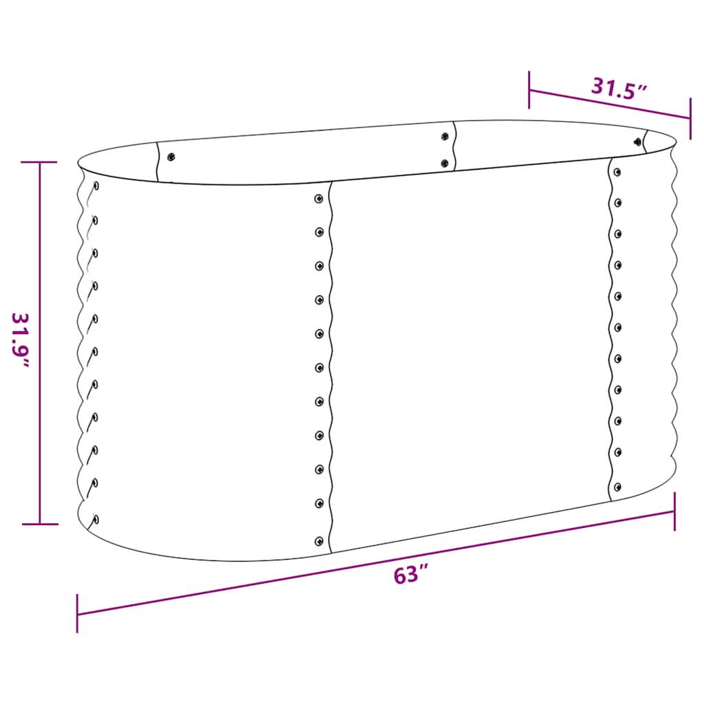 Garden Raised Bed | Grey | Galvanised Steel | 160x80x81 cm | Durable