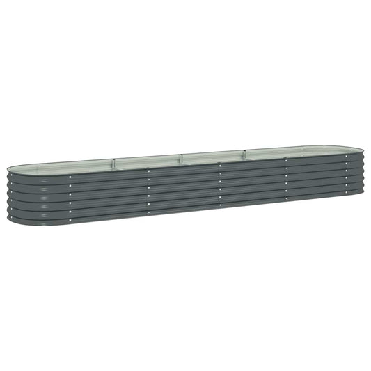 Garden Raised Bed 400x80x44 cm Galvanised Steel Grey Garden Raised Bed 400x80x44 cm Galvanised Steel Grey