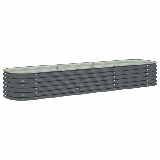 Garden Raised Bed 320x80x44 cm Galvanised Steel Grey Garden Raised Bed 320x80x44 cm Galvanised Steel Grey