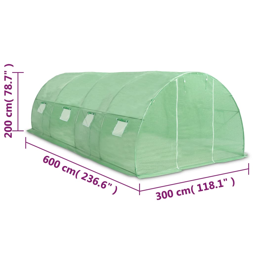 45536 vidaXL Greenhouse 18m² 600x300x200 cm