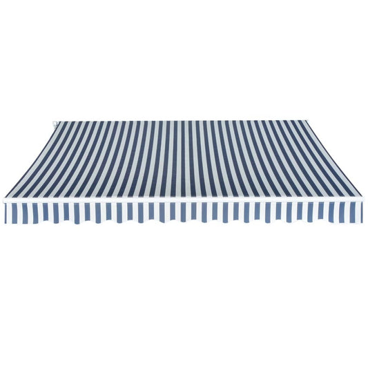 Folding Awning Manual Operated 350 cm Blue/White Folding Awning Manual Operated 350 cm Blue/White