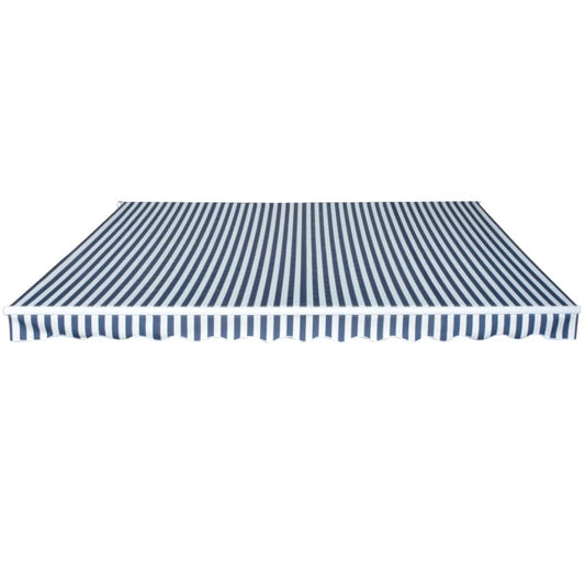 Folding Awning Manual Operated 450 cm Blue/White Folding Awning Manual Operated 450 cm Blue/White