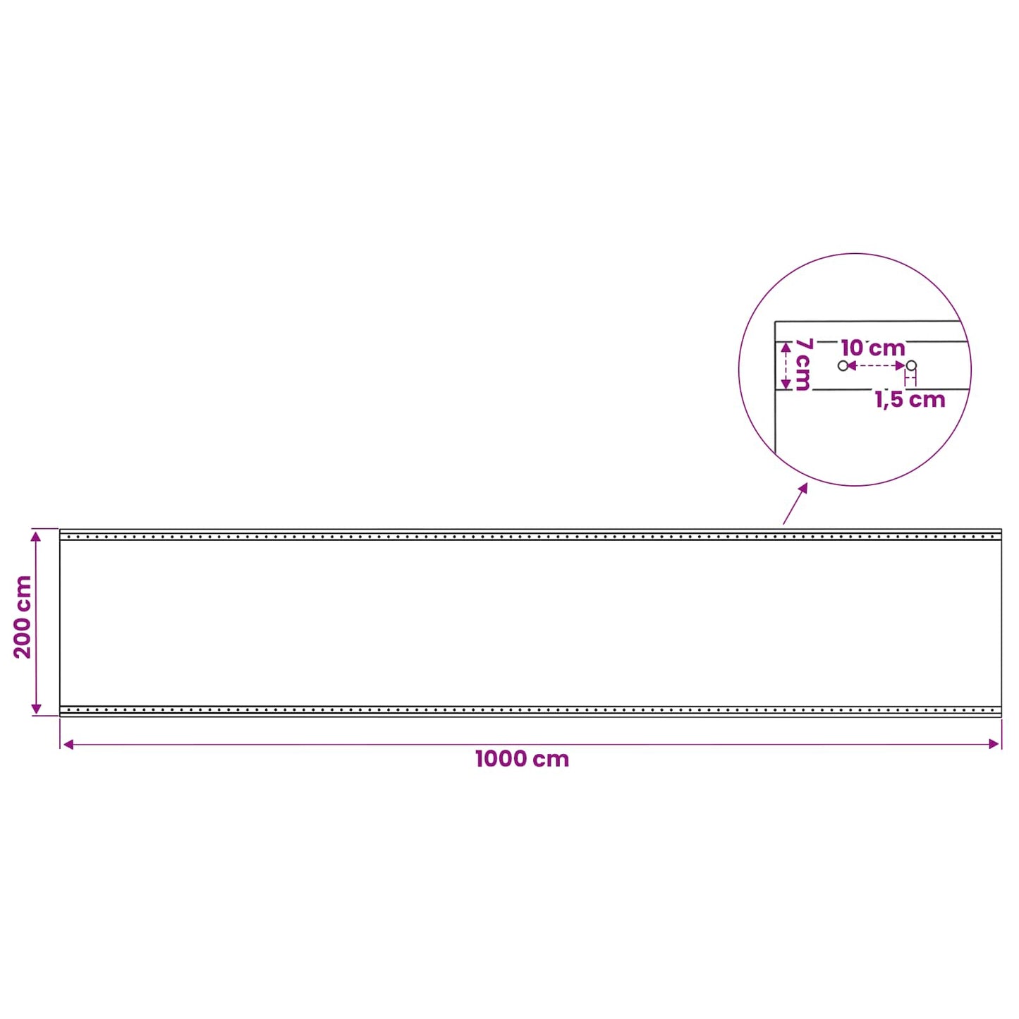45548 vidaXL Leno Tarpaulin 260 g/m² 2x10 m White