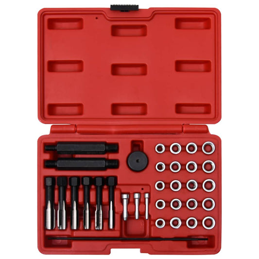 33 Piece Glow Plug Thread Repair Tool Set M8 M10 M12 33 Piece Glow Plug Thread Repair Tool Set M8 M10 M12