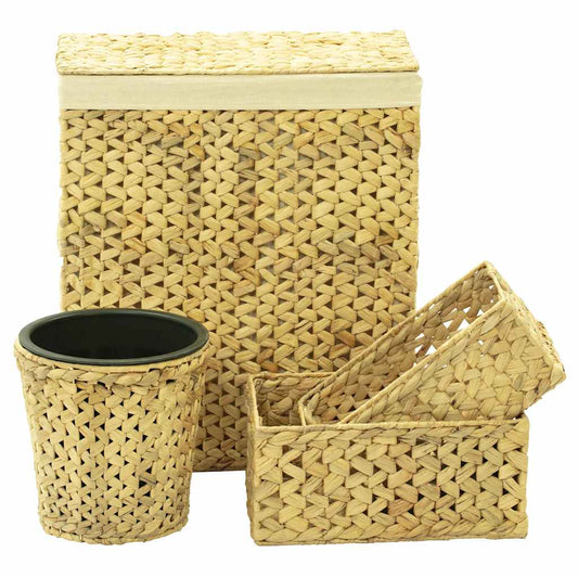4 Piece Bathroom Set Water Hyacinth 4 Piece Bathroom Set Water Hyacinth