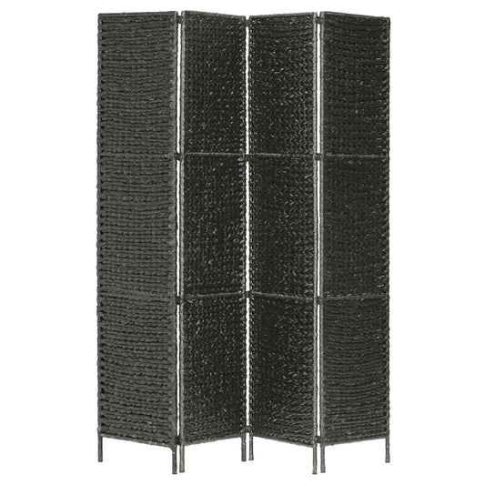 4-Panel Room Divider Black 154x160 cm Water Hyacinth 4-Panel Room Divider Black 154x160 cm Water Hyacinth