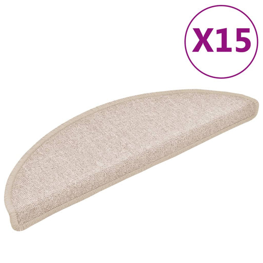 Stair Mats 15 pcs 56x17x3 cm Taupe Half Round Stair Mats 15 pcs 56x17x3 cm Taupe Half Round