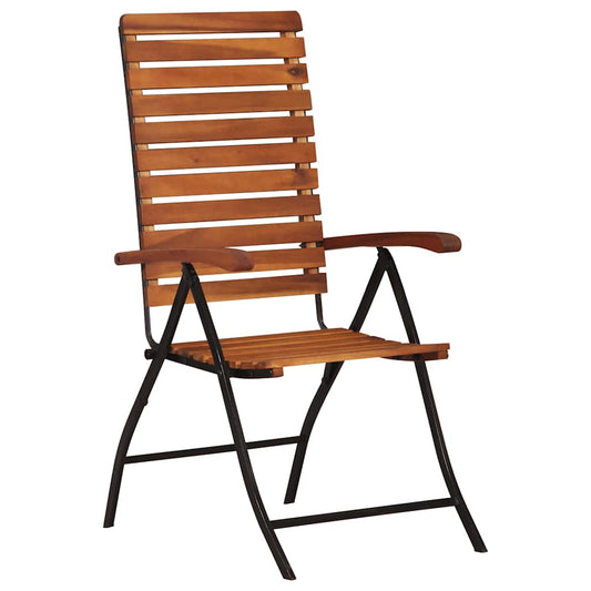 2 pcs Reclining Folding Chairs Solid Acacia Wood 2 pcs Reclining Folding Chairs Solid Acacia Wood