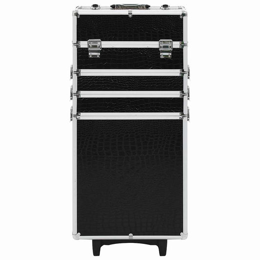 91817 vidaXL Make-up Trolley Aluminium Black with Crocodile Pattern 91817 vidaXL Make-up Trolley Aluminium Black with Crocodile Pattern