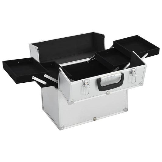 91832 vidaXL Make-up Case 38x23x34 cm Silver Aluminium 91832 vidaXL Make-up Case 38x23x34 cm Silver Aluminium