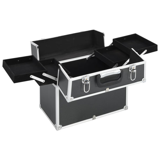 91833 vidaXL Make-up Case 38x23x34 cm Black Aluminium 91833 vidaXL Make-up Case 38x23x34 cm Black Aluminium