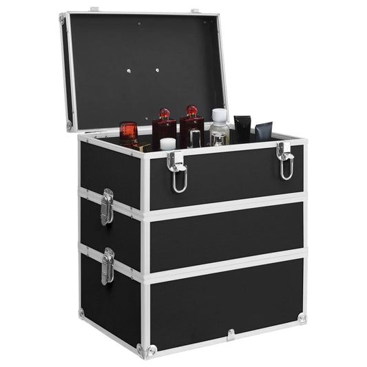 91840 vidaXL Make-up Case 37x24x40 cm Black Aluminium 91840 vidaXL Make-up Case 37x24x40 cm Black Aluminium