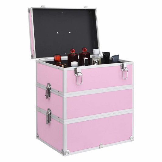 91841 vidaXL Make-up Case 37x24x40 cm Pink Aluminium 91841 vidaXL Make-up Case 37x24x40 cm Pink Aluminium