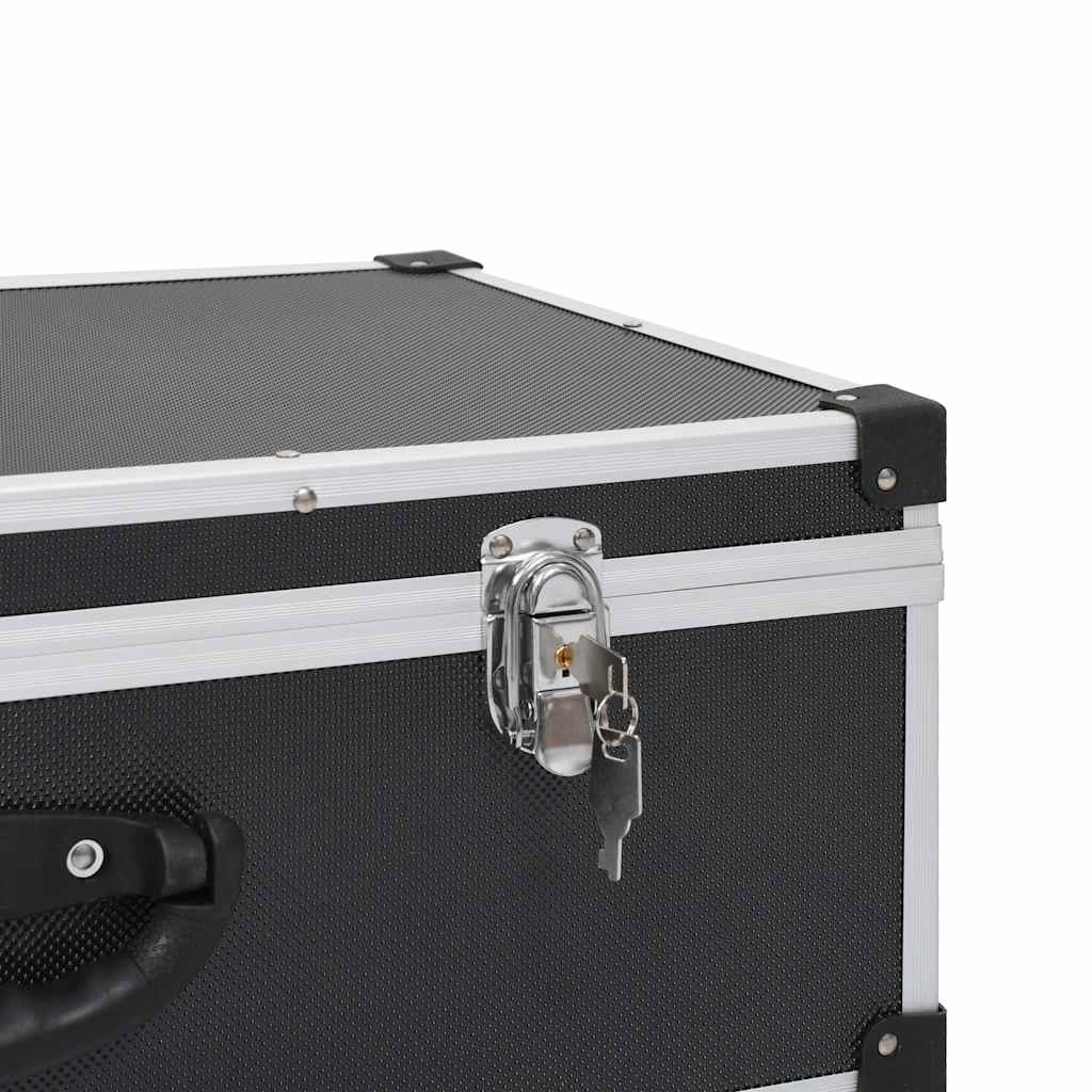 91855 vidaXL CD Case for 80 CDs Aluminium ABS Black