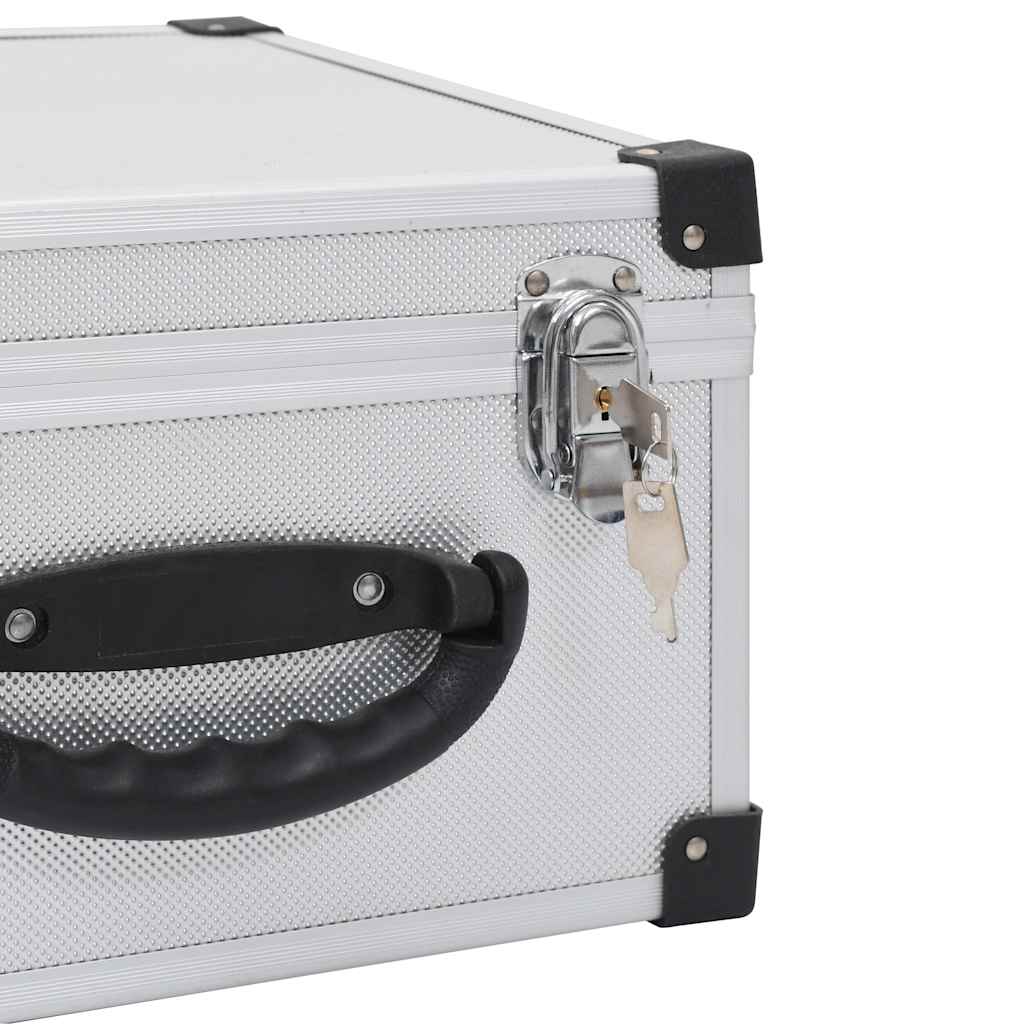 91858 vidaXL CD Case for 40 CDs Aluminium ABS Silver