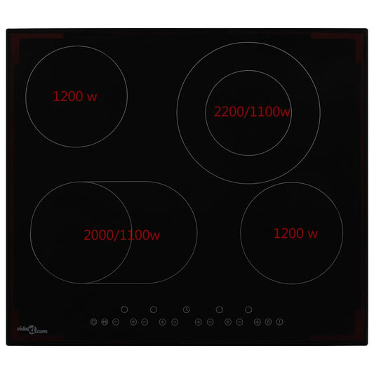 Ceramic Hob with 4 Burners Touch Control 6600 W Ceramic Hob with 4 Burners Touch Control 6600 W