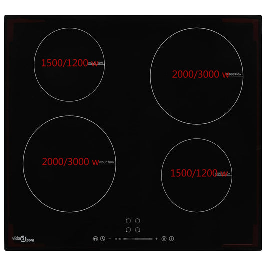 Induction Hob with 4 Burners Touch Control Glass 7000 W Induction Hob with 4 Burners Touch Control Glass 7000 W