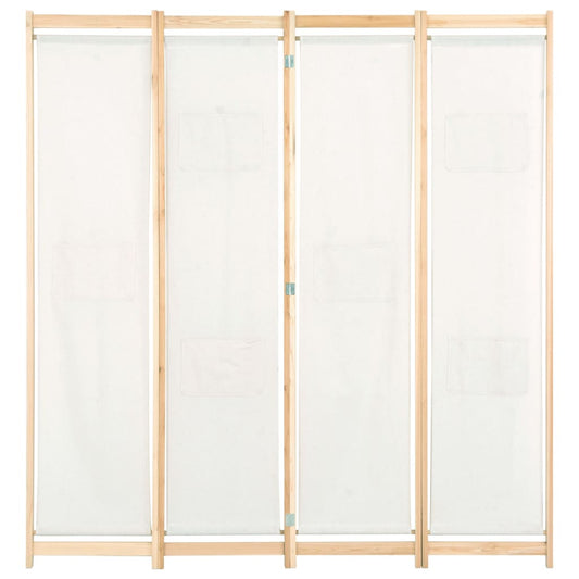 4-Panel Room Divider Cream 160x170x4 cm Fabric 4-Panel Room Divider Cream 160x170x4 cm Fabric