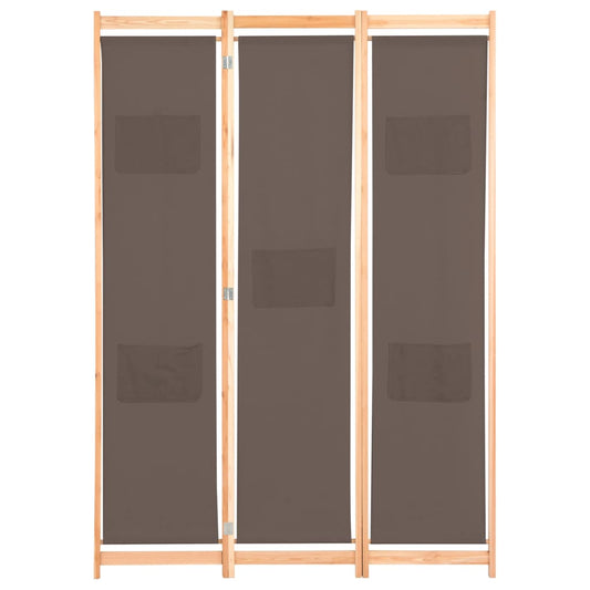 3-Panel Room Divider Brown 120x170x4 cm Fabric 3-Panel Room Divider Brown 120x170x4 cm Fabric