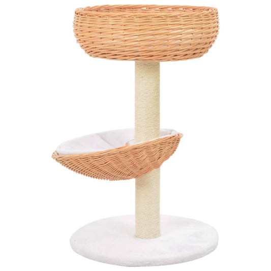 Cat Tree with Sisal Scratching Post Natural Willow Wood Cat Tree with Sisal Scratching Post Natural Willow Wood