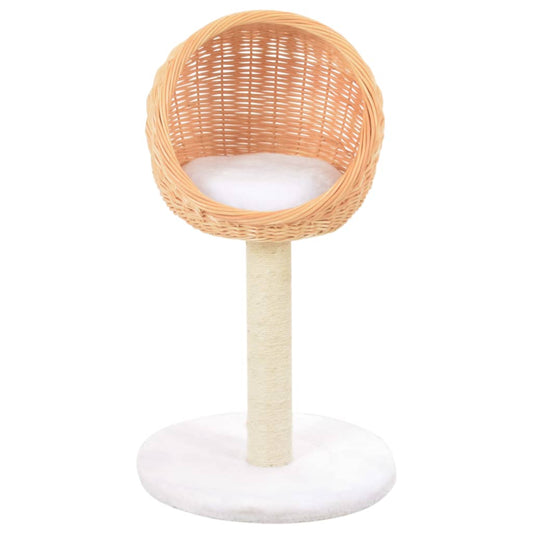 Cat Tree with Sisal Scratching Post Natural Willow Wood Cat Tree with Sisal Scratching Post Natural Willow Wood