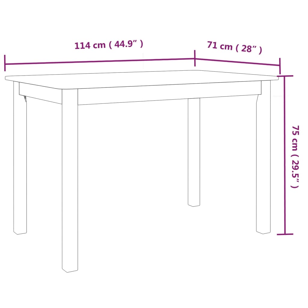 Dining Table | White | Solid rubber wood frame, MDF top | Medium