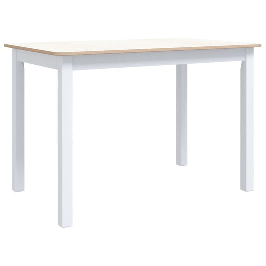 Dining Table White and Brown 114x71x75 cm Solid Rubber Wood Dining Table White and Brown 114x71x75 cm Solid Rubber Wood