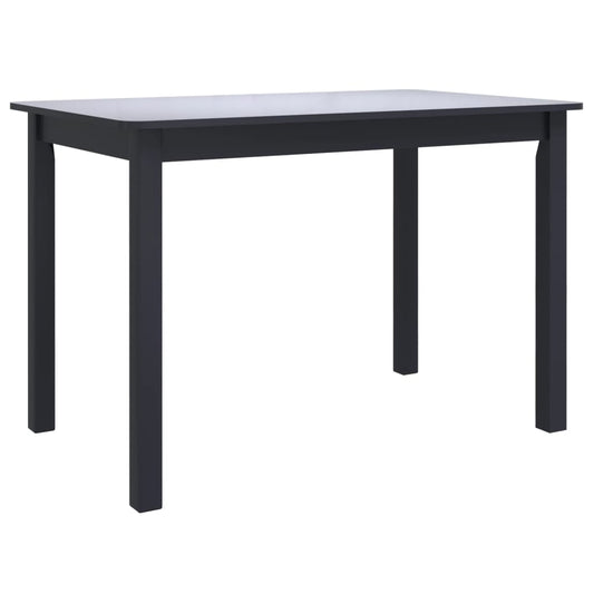 Dining Table Black 114x71x75 cm Solid Rubber Wood Dining Table Black 114x71x75 cm Solid Rubber Wood