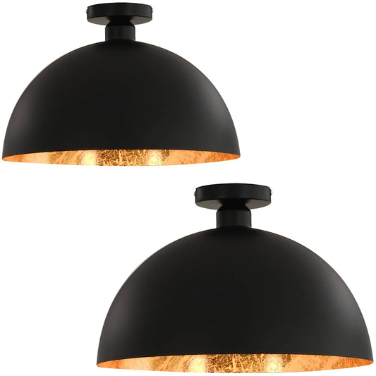 50873 vidaXL Ceiling Lamps 2 pcs Black and Gold Semi-spherical E27 50873 vidaXL Ceiling Lamps 2 pcs Black and Gold Semi-spherical E27