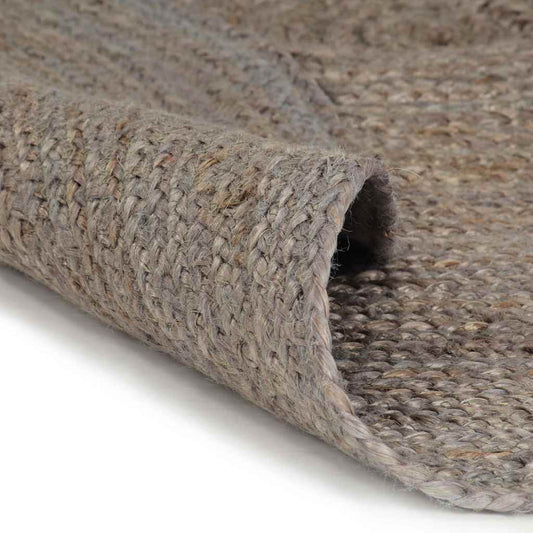 Handmade Rug Jute Round 150 cm Grey Handmade Rug Jute Round 150 cm Grey