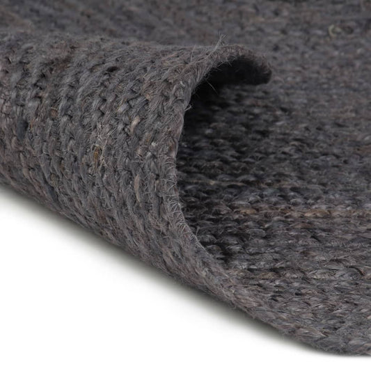 Area Rug | Dark Grey | Braided Jute | 120 cm | Durable | Area Rug | Round Area Rug | Dark Grey | Braided Jute | 120 cm | Durable | Area Rug | Round
