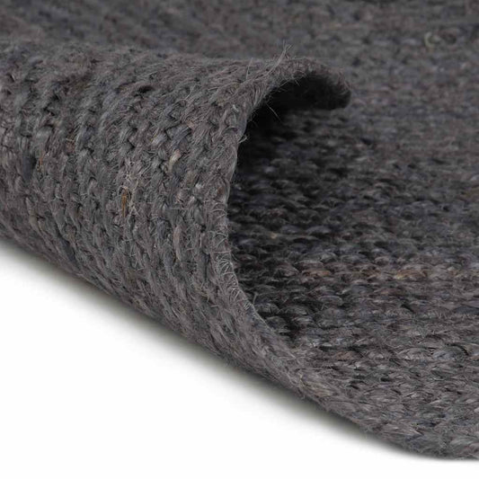 Handmade Rug Jute Round 150 cm Dark Grey Handmade Rug Jute Round 150 cm Dark Grey