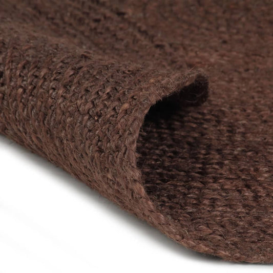 Handmade Rug Jute Round 90 cm Brown Handmade Rug Jute Round 90 cm Brown