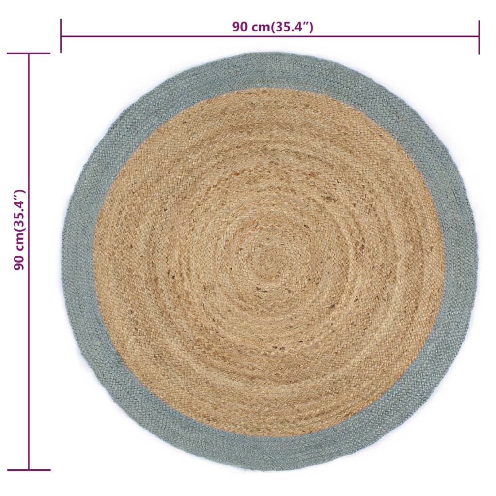 Area Rug | Natural | Braided Jute | Medium | Durable | Area Rug | Round