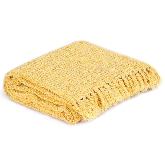Throw Cotton 220x250 cm Mustard Yellow Throw Cotton 220x250 cm Mustard Yellow