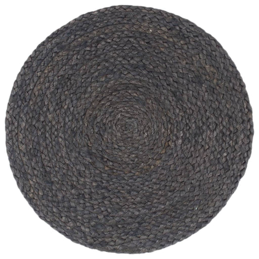 Placemats 4 pcs Plain Dark Grey 38 cm Round Jute Placemats 4 pcs Plain Dark Grey 38 cm Round Jute