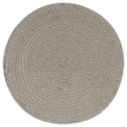 Placemat | Set of 6 | Plain Grey | 100% Cotton | 38 cm diameter Placemat | Set of 6 | Plain Grey | 100% Cotton | 38 cm diameter