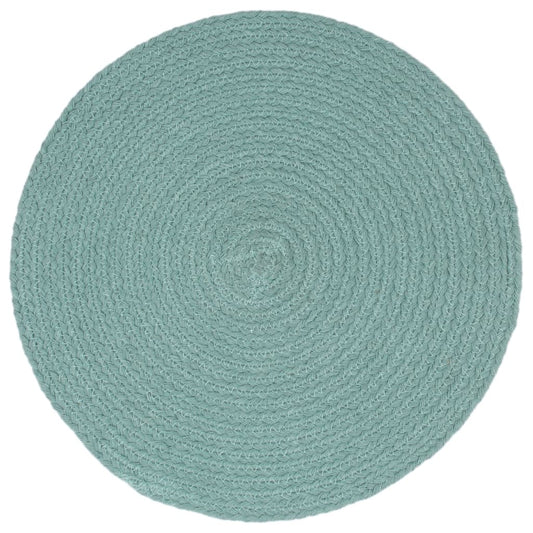 Placemat | Set of 6 | Plain Green | 100% Cotton | 38 cm Diameter Placemat | Set of 6 | Plain Green | 100% Cotton | 38 cm Diameter