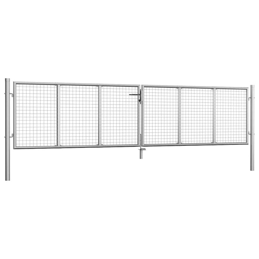 Garden Gate Galvanised Steel 400x75 cm Silver Garden Gate Galvanised Steel 400x75 cm Silver