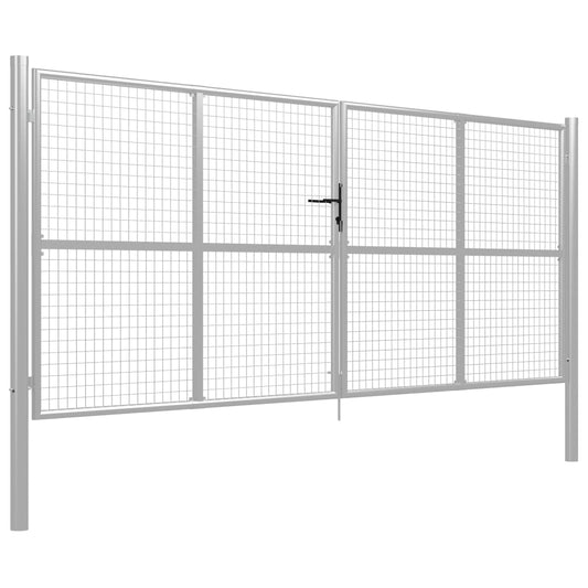 Garden Gate Galvanised Steel 400x150 cm Silver Garden Gate Galvanised Steel 400x150 cm Silver