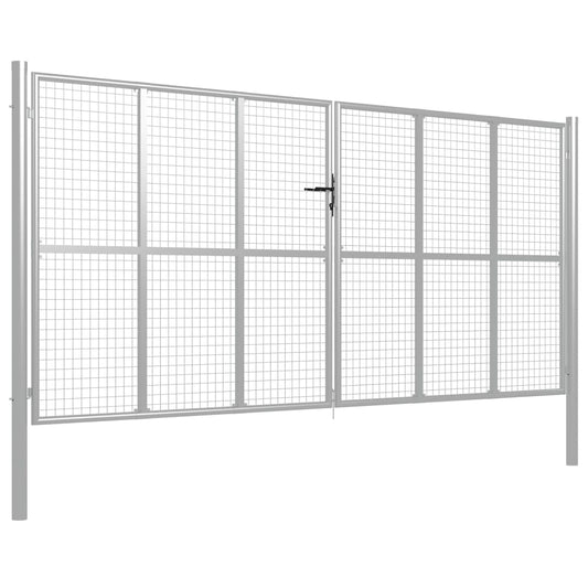 Garden Gate Galvanised Steel 400x175 cm Silver Garden Gate Galvanised Steel 400x175 cm Silver