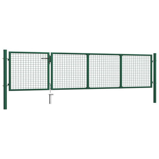 Garden Gate Steel 350x75 cm Green Garden Gate Steel 350x75 cm Green